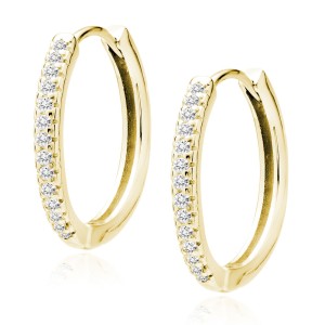 Cercei rotunzi din argint placat cu aur galben cu pietre 18 mm x 2 mm  DiAmanti Z2082DEG_W-DIA (Argint 925‰ 2,3 g.)